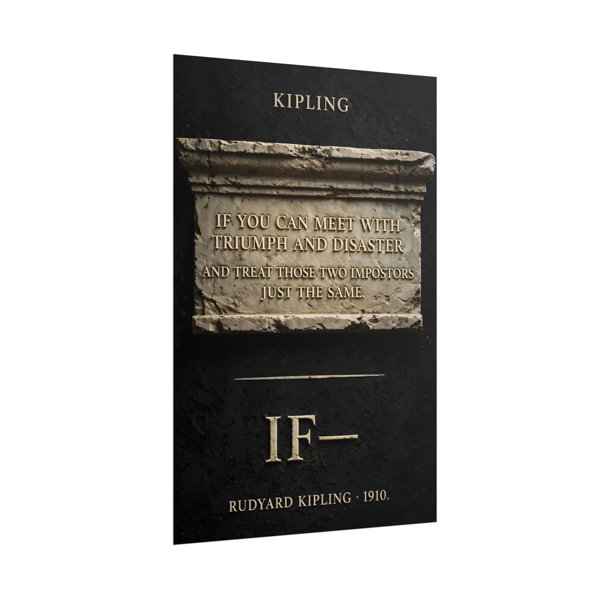 Kipling "If—" Poster | Triumph and Disaster Literary Wall Art | Palimpsest