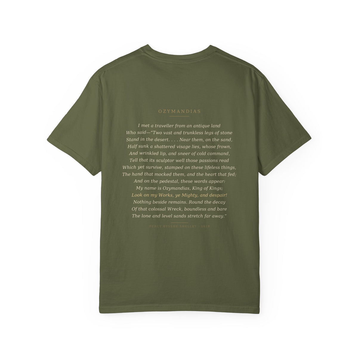 Ozymandias Poetry T-Shirt — Shelley Sonnet