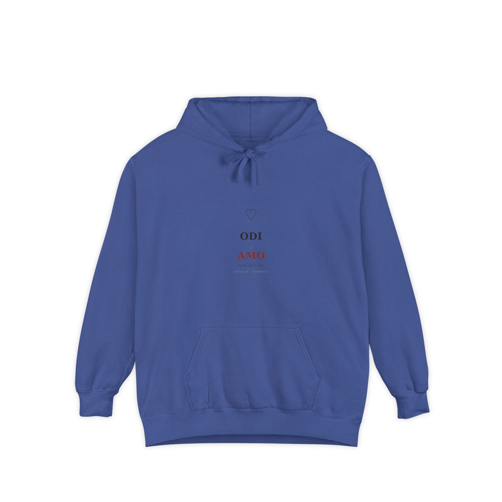 Odi et Amo Hoodie, Catullus Latin Poetry Hoodie, I Hate and I Love, Dark Academia, Classics Gift for Book Lovers, Latin on Back