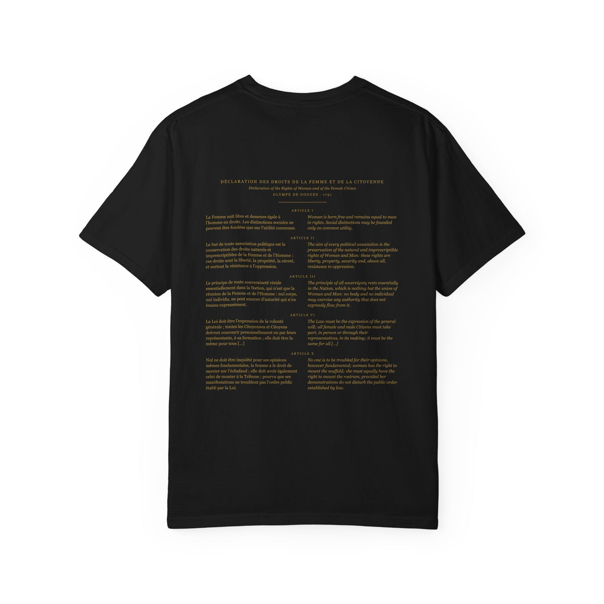 Olympe de Gouges "Rights of Woman / Droits de la Femme" Bilingual Feminist Tee