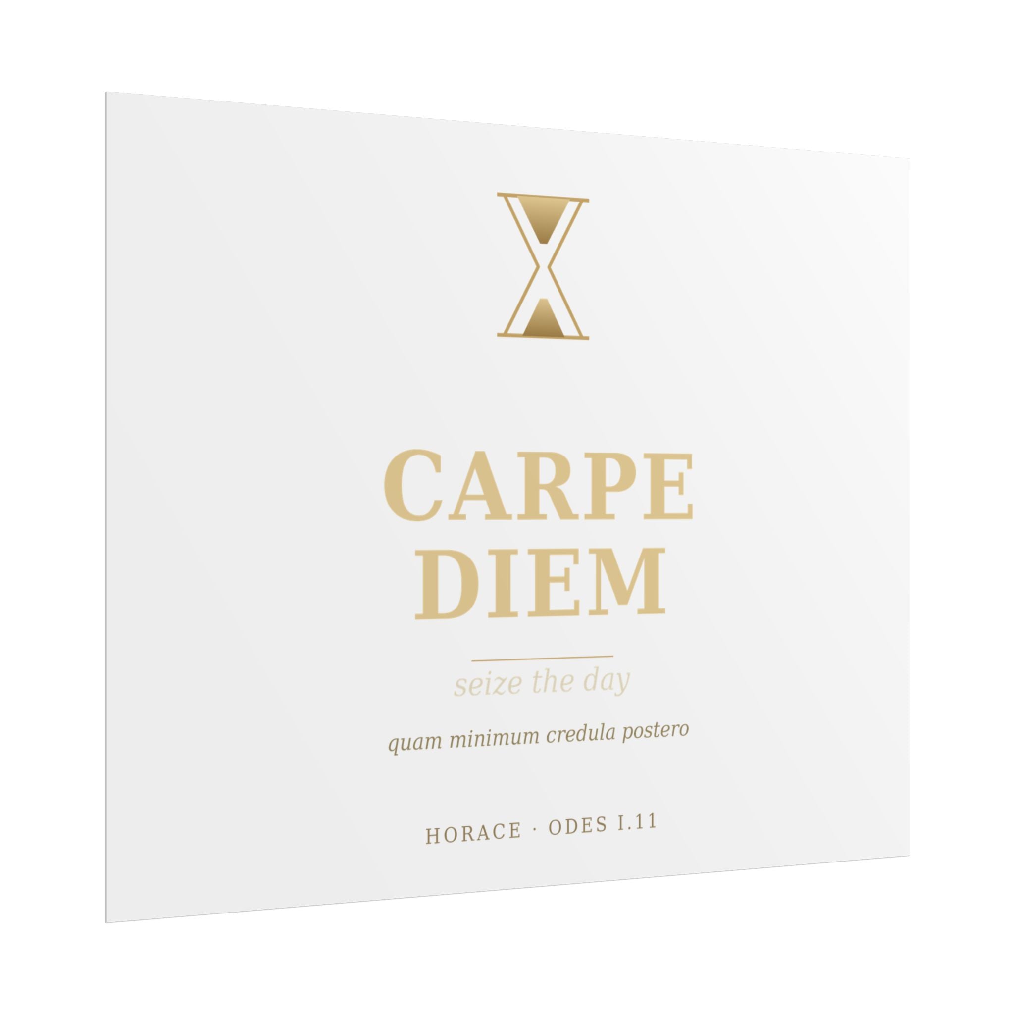 Carpe Diem Typography Rolled Poster | Gold Minimalist Wall Art