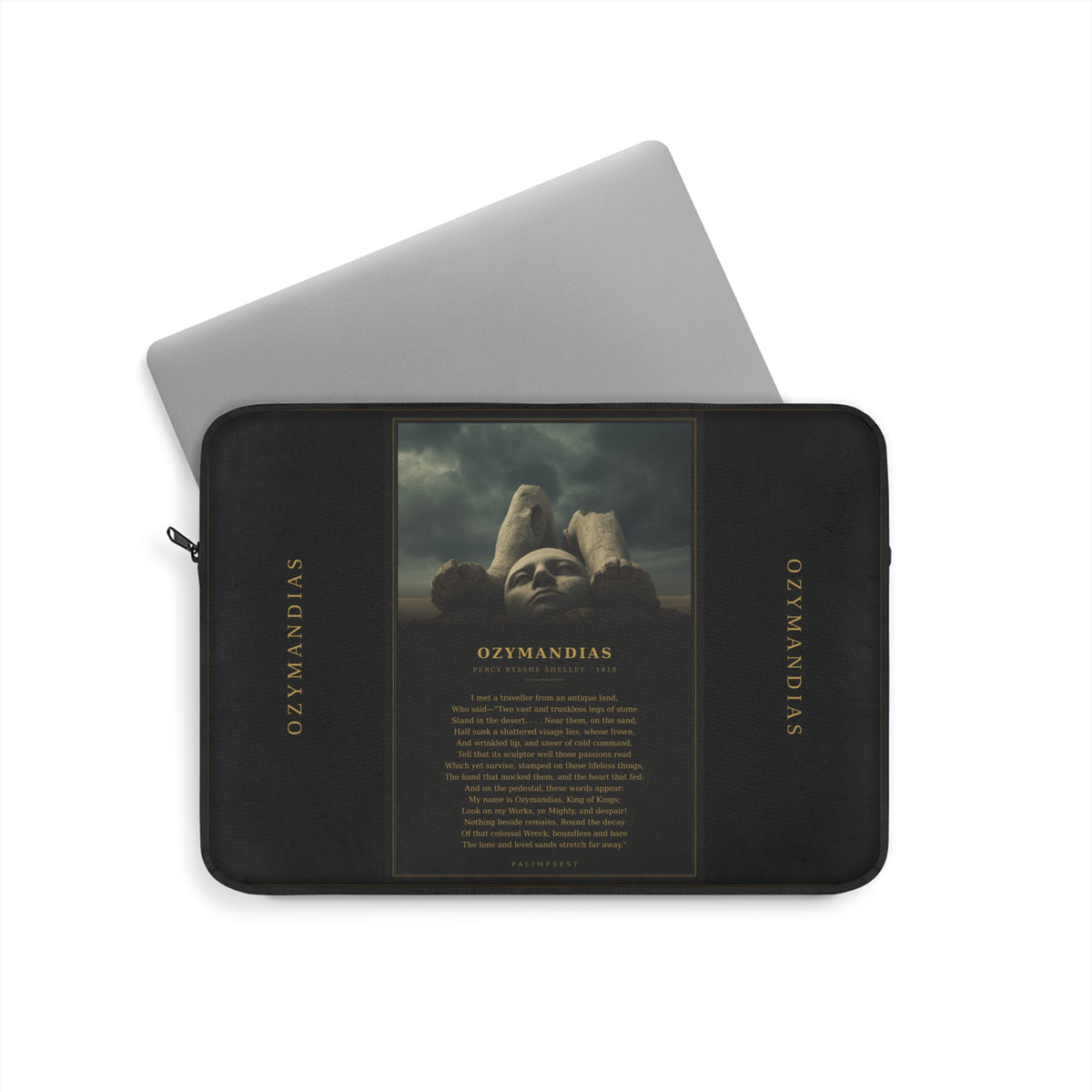 Ozymandias Laptop Sleeve — Shelley Sonnet | Dark Academia Literary Laptop Case | Palimpsest