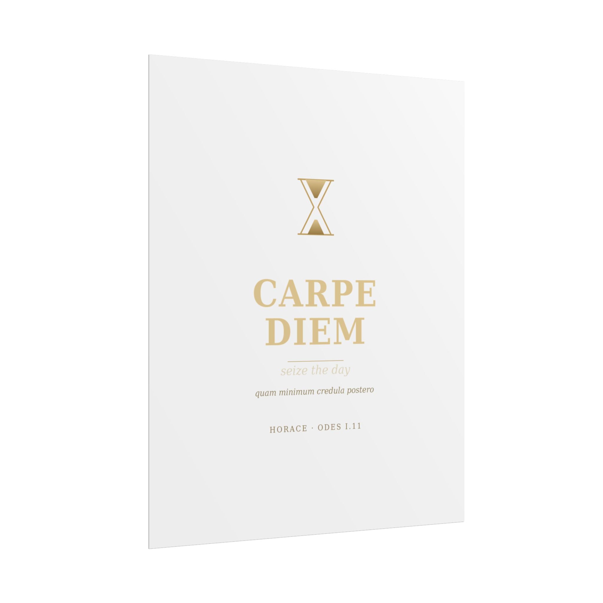 Carpe Diem Typography Rolled Poster | Gold Minimalist Wall Art