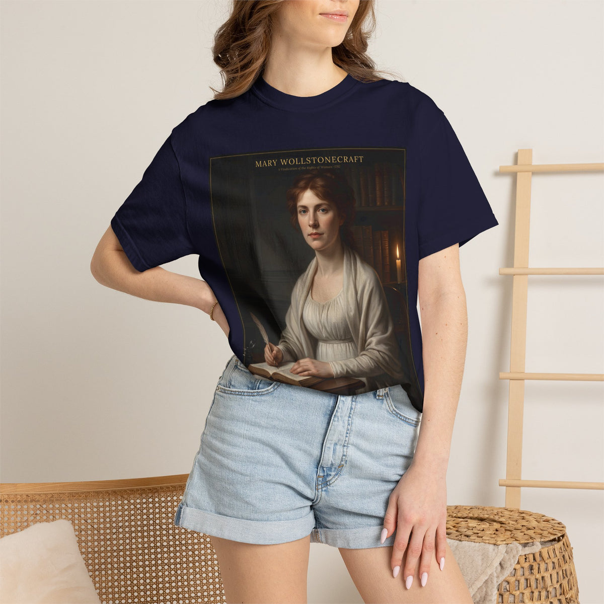 Mary Wollstonecraft T-Shirt — A Vindication of the Rights of Woman | Feminist Literary Portrait Tee | Palimpsest