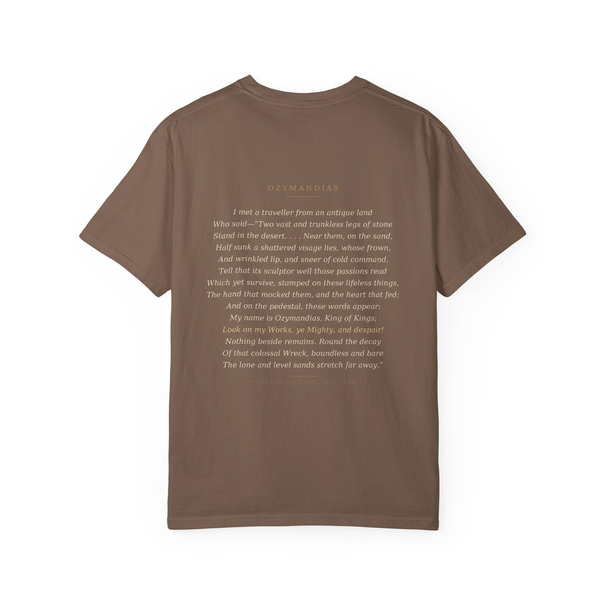 Ozymandias Poetry T-Shirt — Shelley Sonnet