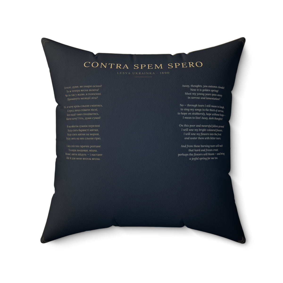 Contra Spem Spero Inspirational Literary Pillow