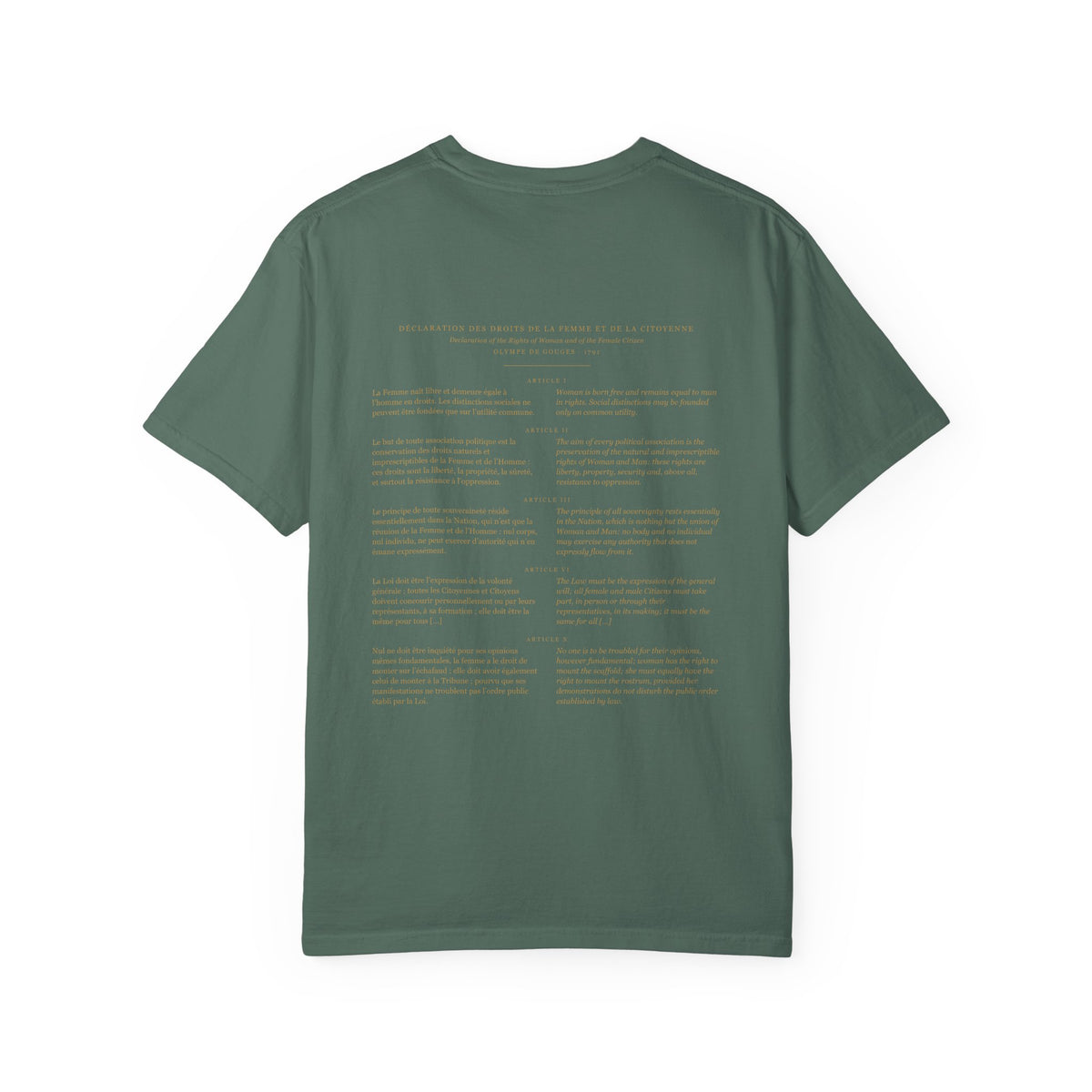 Olympe de Gouges "Rights of Woman / Droits de la Femme" Bilingual Feminist Tee