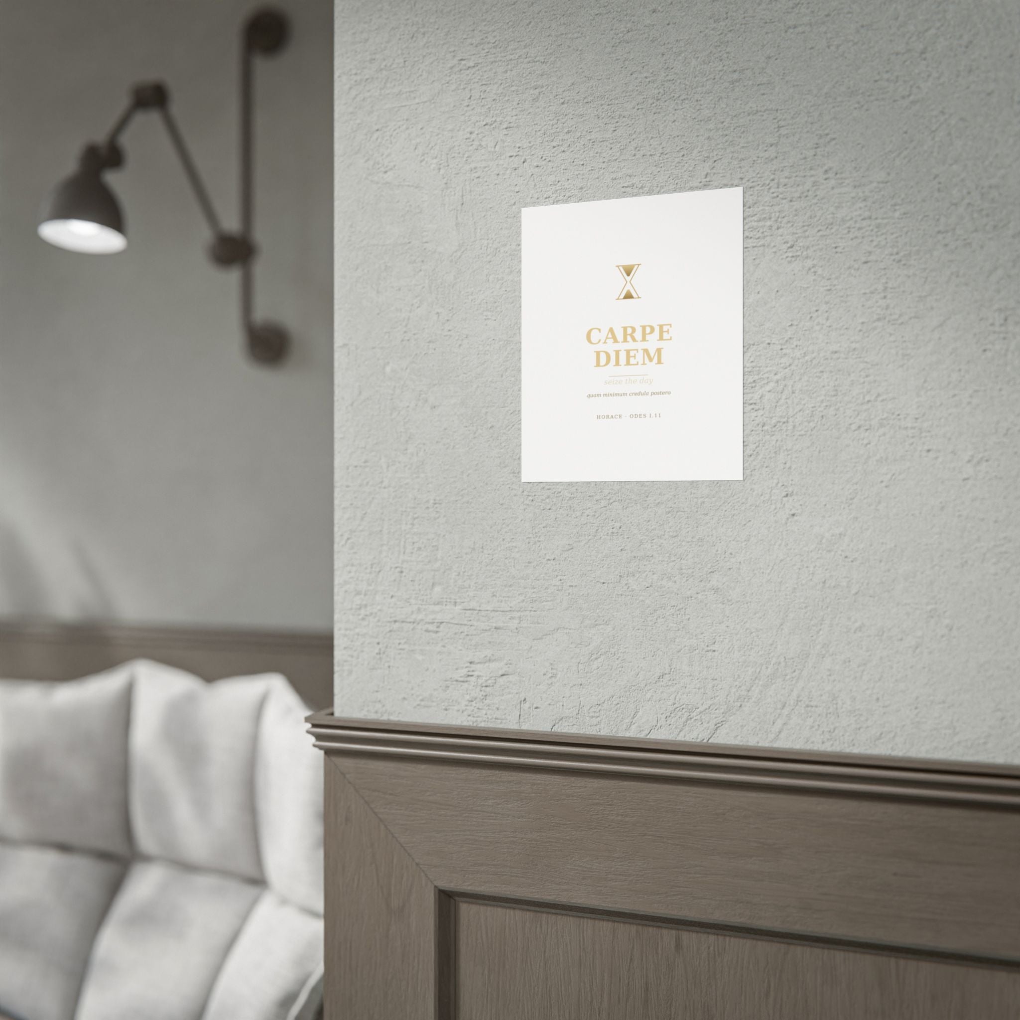 Carpe Diem Typography Rolled Poster | Gold Minimalist Wall Art