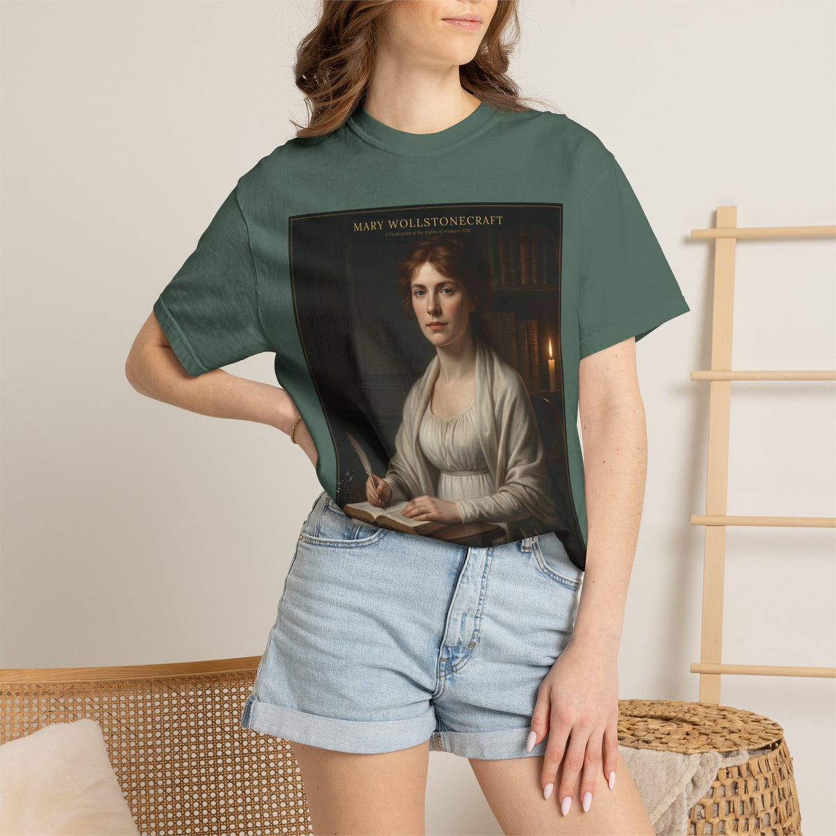 Mary Wollstonecraft T-Shirt — A Vindication of the Rights of Woman | Feminist Literary Portrait Tee | Palimpsest