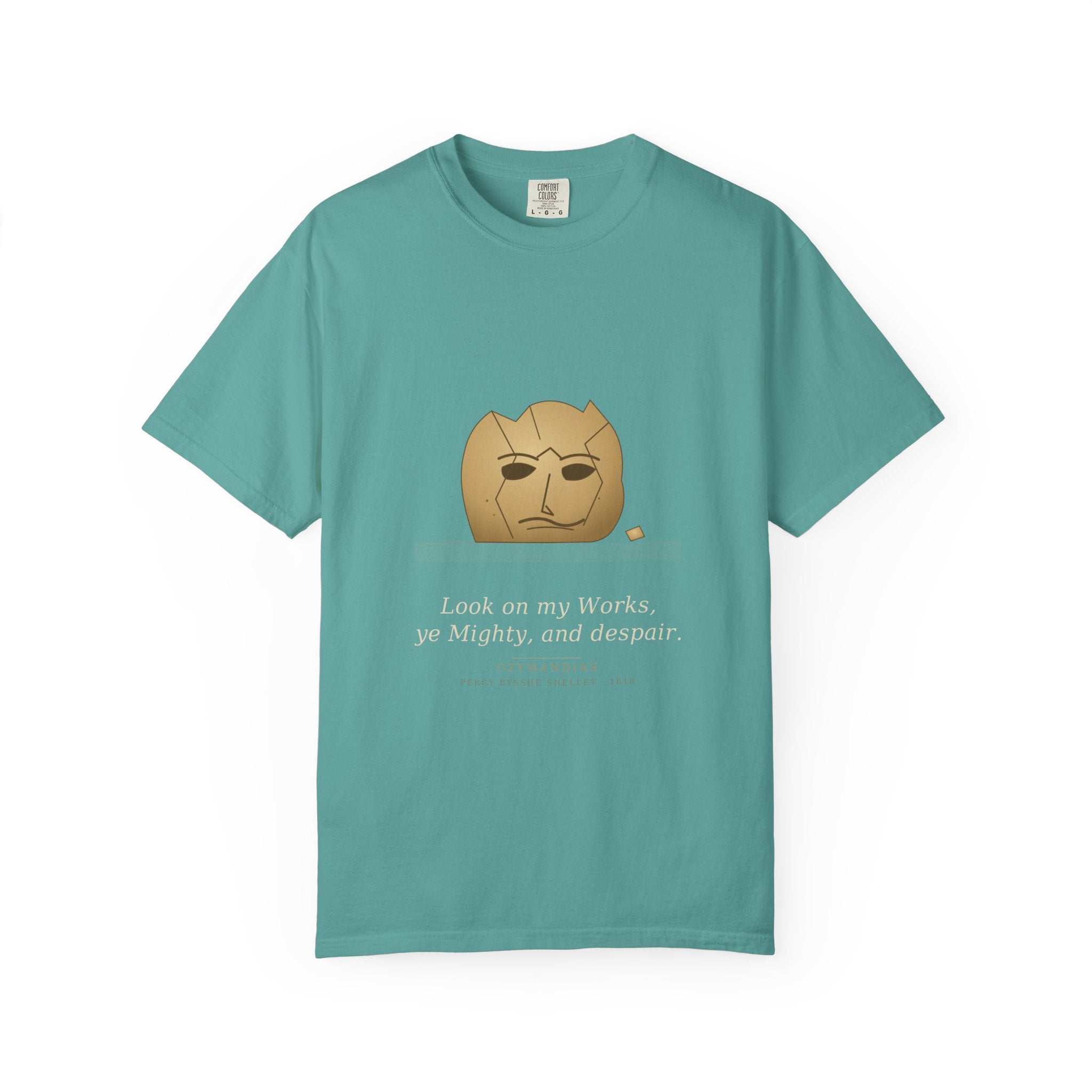Ozymandias t-shirt detail — Percy Bysshe Shelley poem print for book lovers