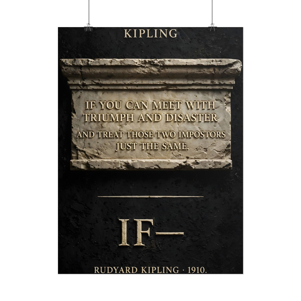 Kipling "If—" Poster | Triumph and Disaster Literary Wall Art | Palimpsest