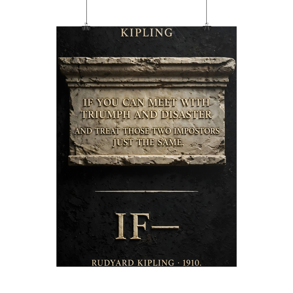 Kipling "If—" Poster | Triumph and Disaster Literary Wall Art | Palimpsest