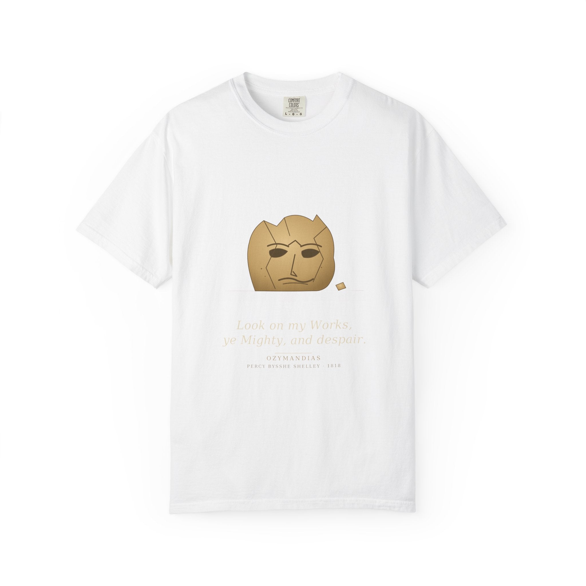 Ozymandias poetry t-shirt by Palimpsest — Shelley's sonnet on a garment-dyed tee