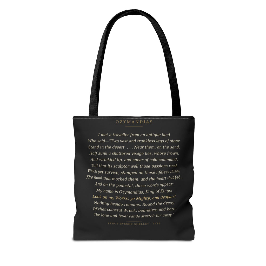 Ozymandias Tote Bag — Shelley Sonnet | Full Poem Dark Academia Literary Tote | Palimpsest