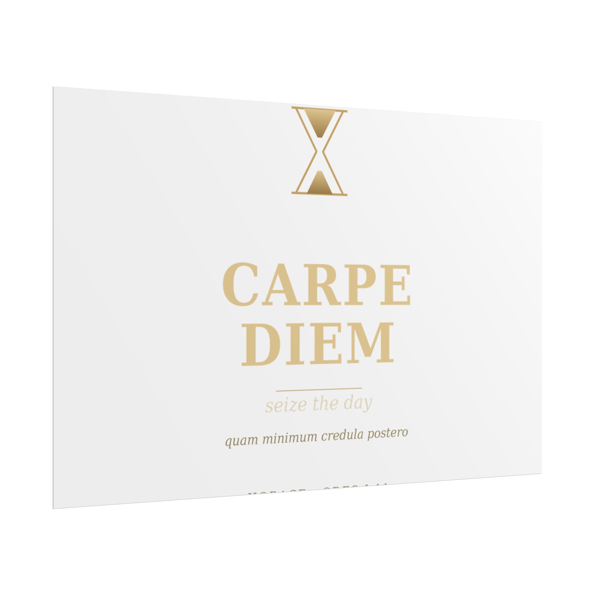 Carpe Diem Typography Rolled Poster | Gold Minimalist Wall Art