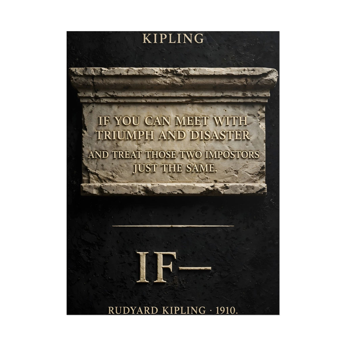 Kipling "If—" Poster | Triumph and Disaster Literary Wall Art | Palimpsest