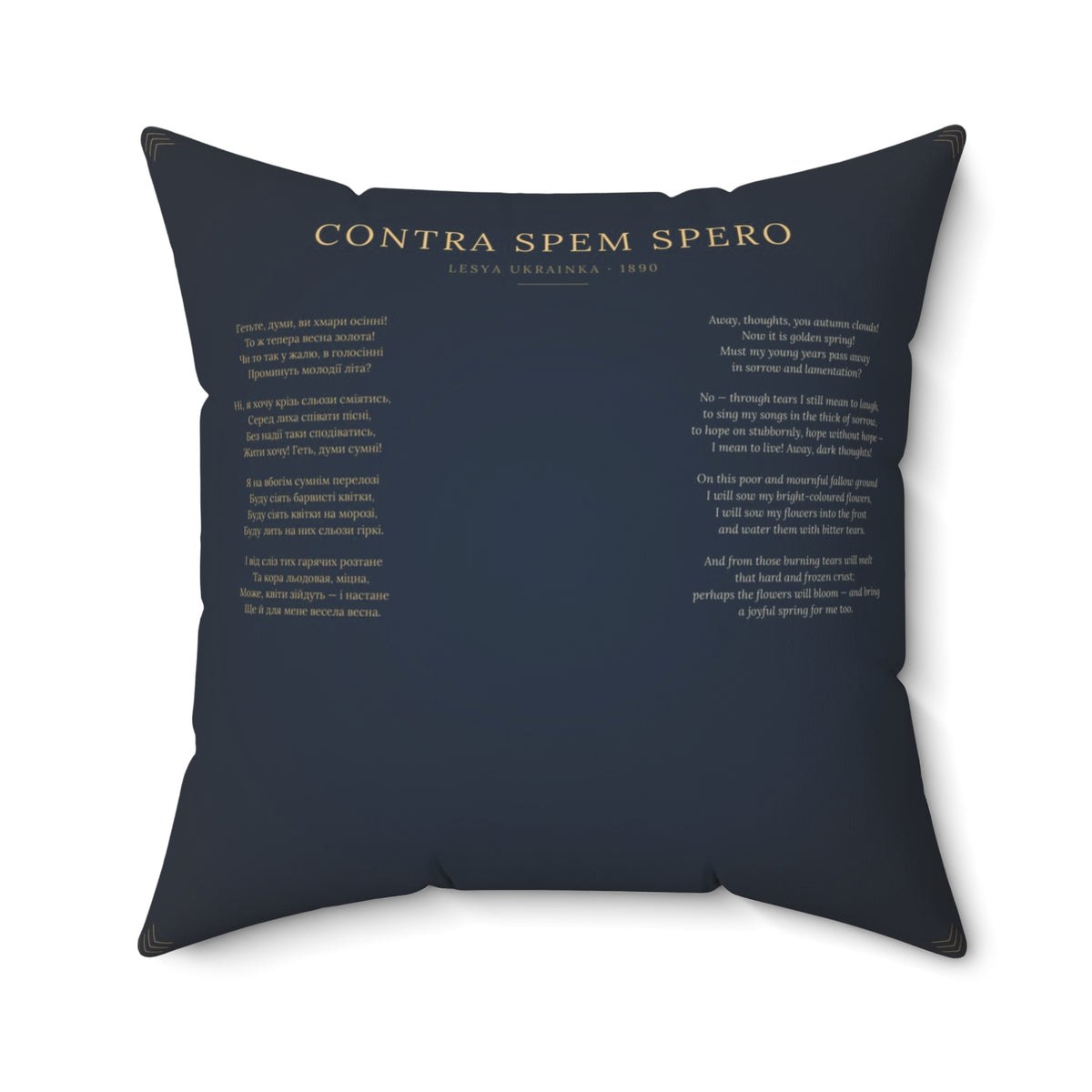 Contra Spem Spero Inspirational Literary Pillow