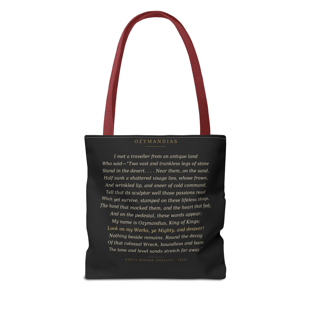 Ozymandias Tote Bag — Shelley Sonnet | Full Poem Dark Academia Literary Tote | Palimpsest