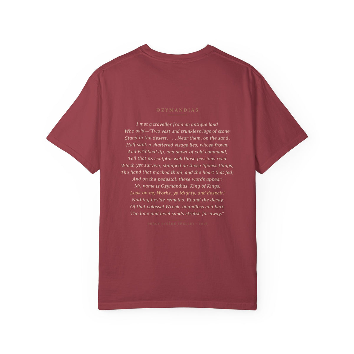 Ozymandias Poetry T-Shirt — Shelley Sonnet