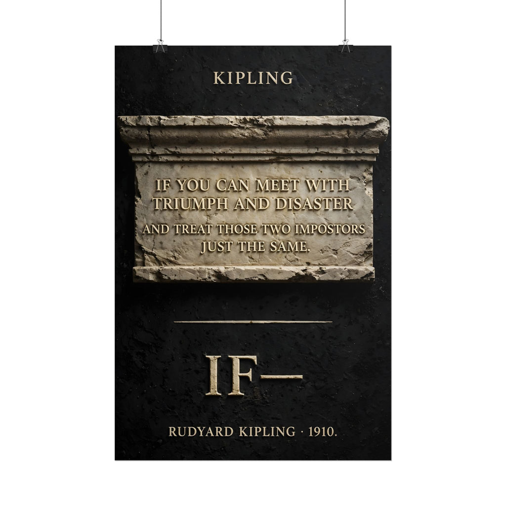 Kipling "If—" Poster | Triumph and Disaster Literary Wall Art | Palimpsest