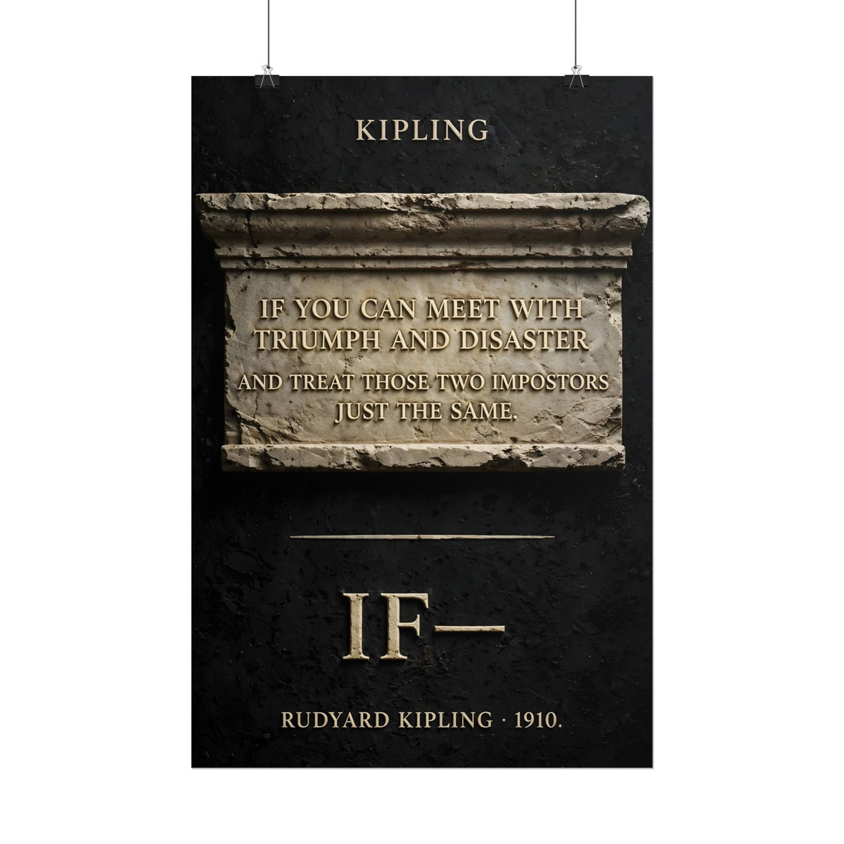 Kipling "If—" Poster | Triumph and Disaster Literary Wall Art | Palimpsest