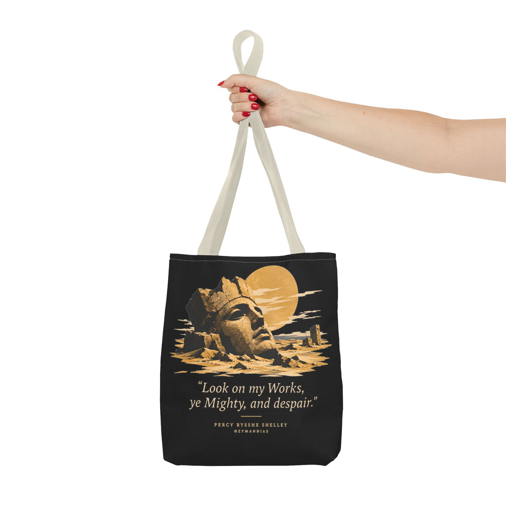 Ozymandias Tote Bag — Shelley Sonnet | Full Poem Dark Academia Literary Tote | Palimpsest
