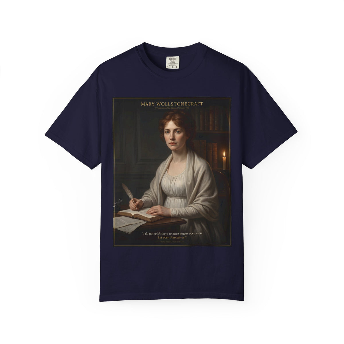 Mary Wollstonecraft T-Shirt — A Vindication of the Rights of Woman | Feminist Literary Portrait Tee | Palimpsest