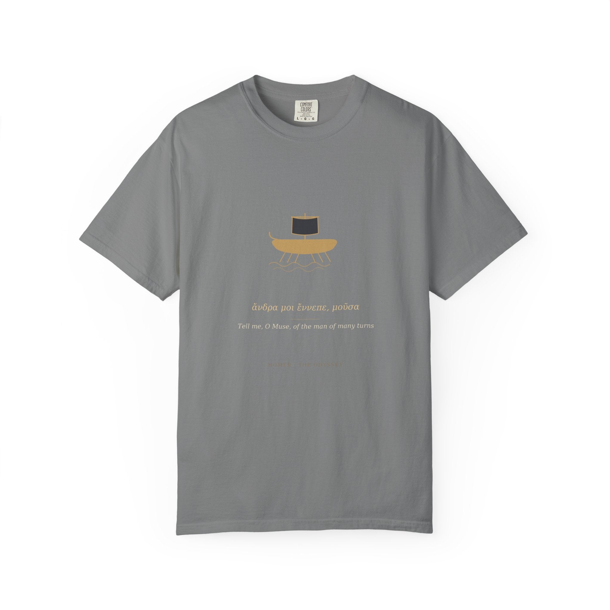 The Odyssey Greek poetry tee — alternate view, classics gift for book lovers