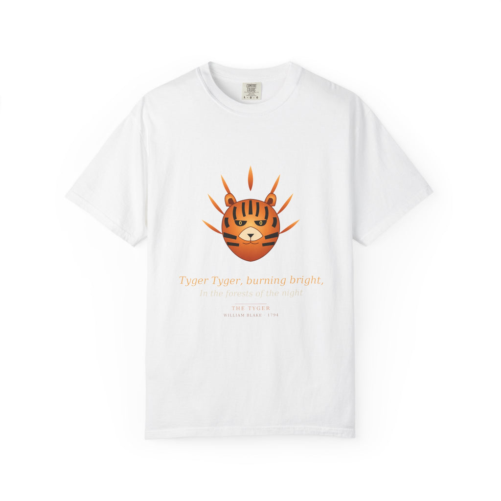 The Tyger poetry t-shirt by Palimpsest — William Blake on a garment-dyed tee