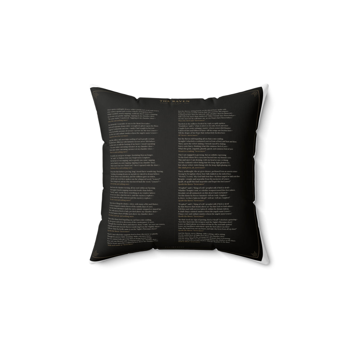 The Raven Edgar Allan Poe Literary Accent Pillow, Gothic Bookish Throw Pillow