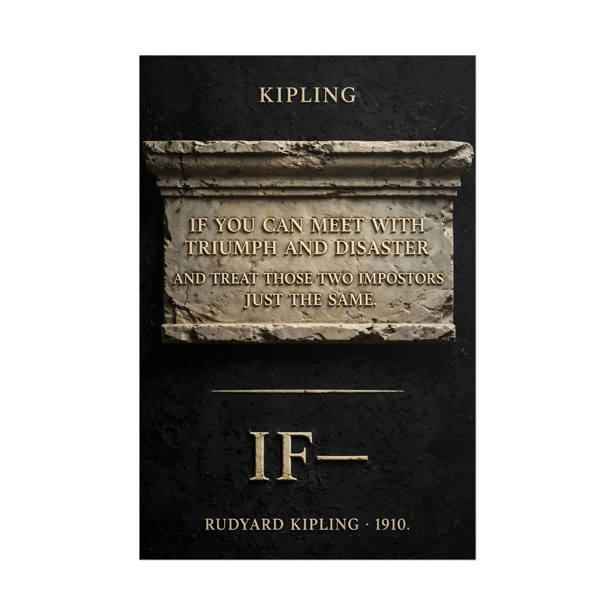 Kipling "If—" Poster | Triumph and Disaster Literary Wall Art | Palimpsest