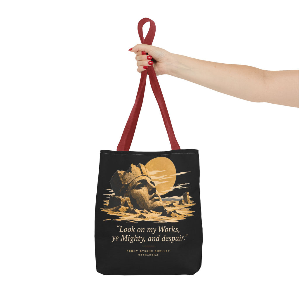 Ozymandias Tote Bag — Shelley Sonnet | Full Poem Dark Academia Literary Tote | Palimpsest