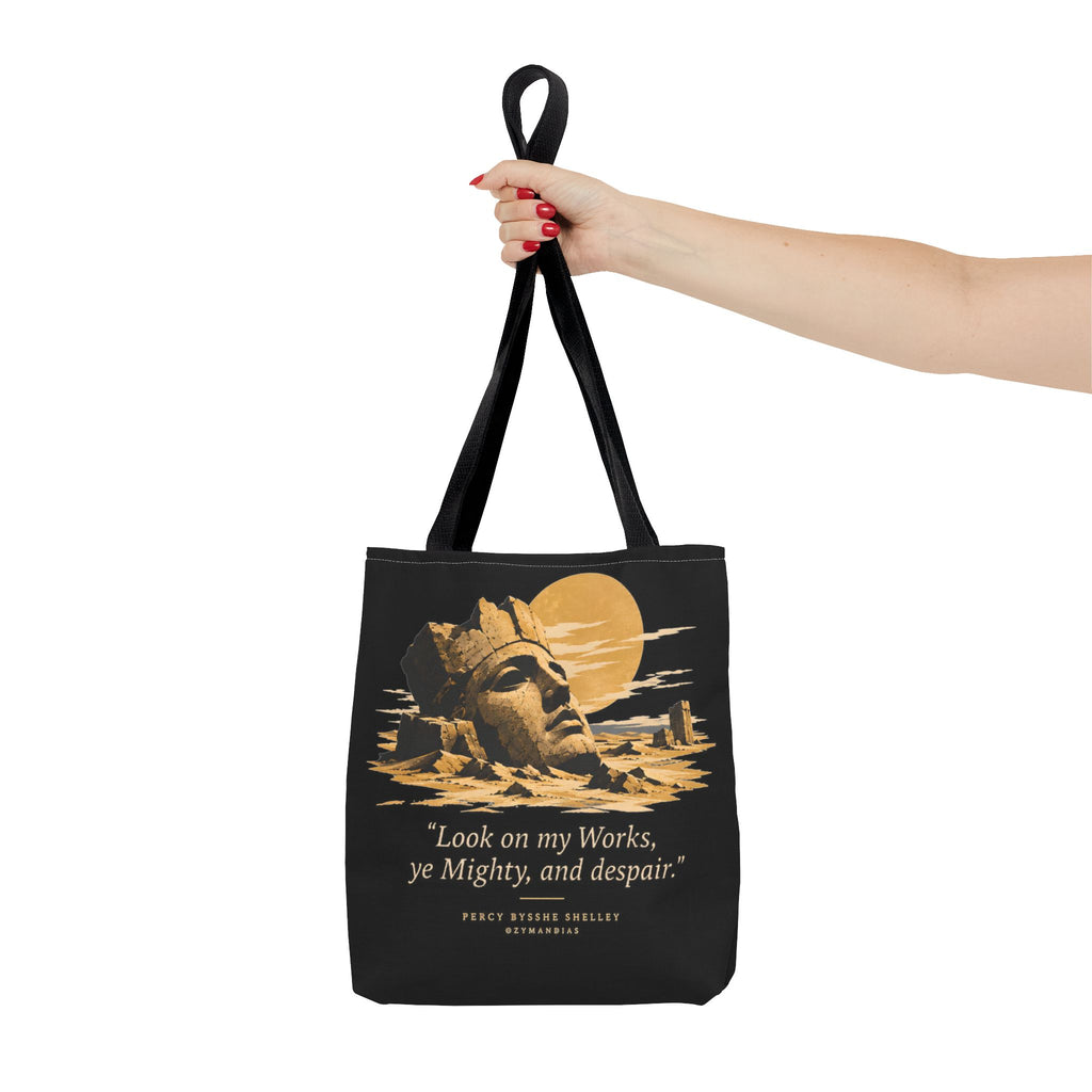 Ozymandias Tote Bag — Shelley Sonnet | Full Poem Dark Academia Literary Tote | Palimpsest