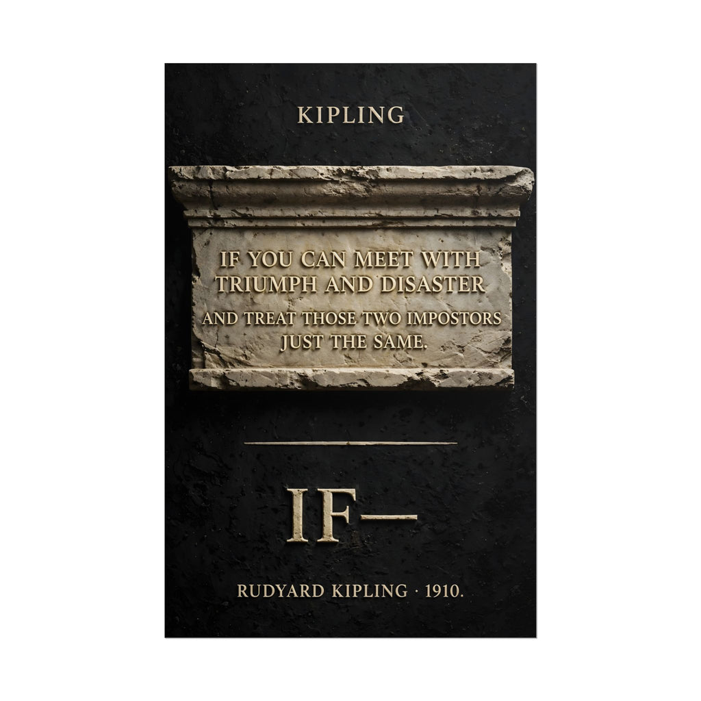 Kipling "If—" Poster | Triumph and Disaster Literary Wall Art | Palimpsest