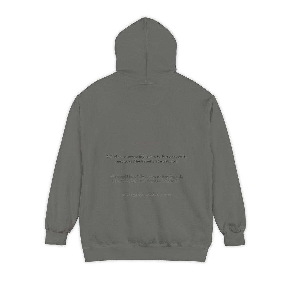 Odi et Amo Hoodie, Catullus Latin Poetry Hoodie, I Hate and I Love, Dark Academia, Classics Gift for Book Lovers, Latin on Back