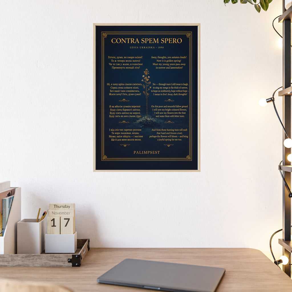 Contra Spem Spero Framed Poster — Lesya Ukrainka