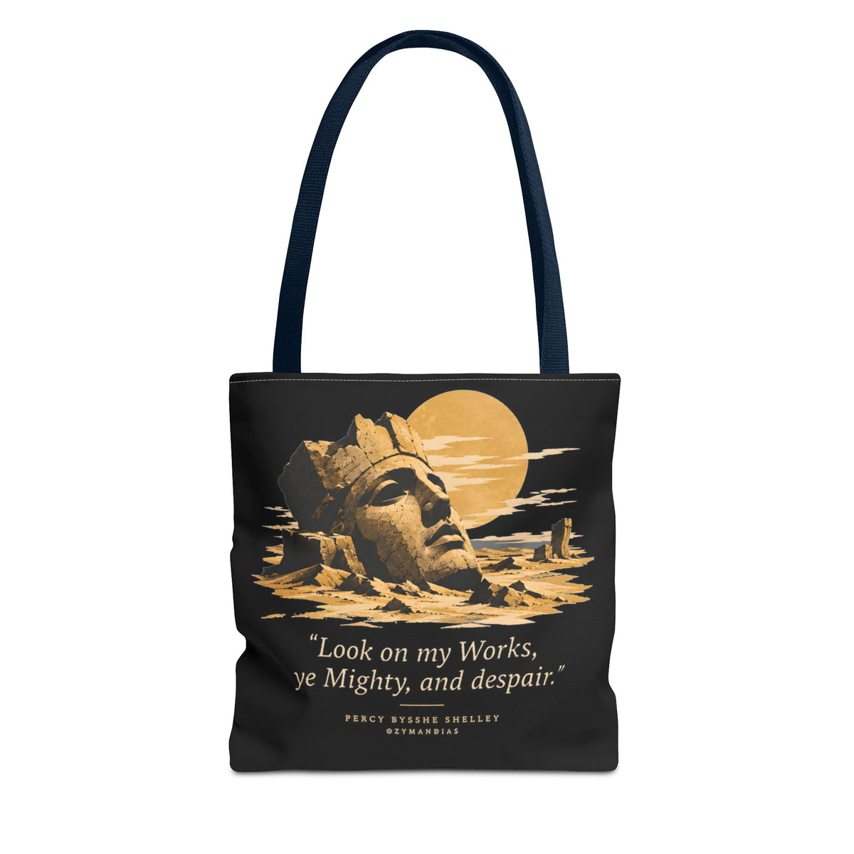 Ozymandias Tote Bag — Shelley Sonnet | Full Poem Dark Academia Literary Tote | Palimpsest