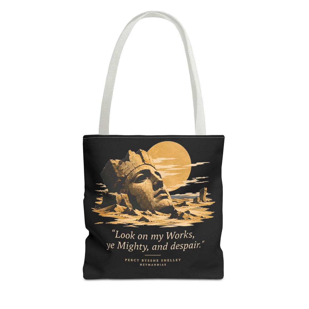 Ozymandias Tote Bag — Shelley Sonnet | Full Poem Dark Academia Literary Tote | Palimpsest