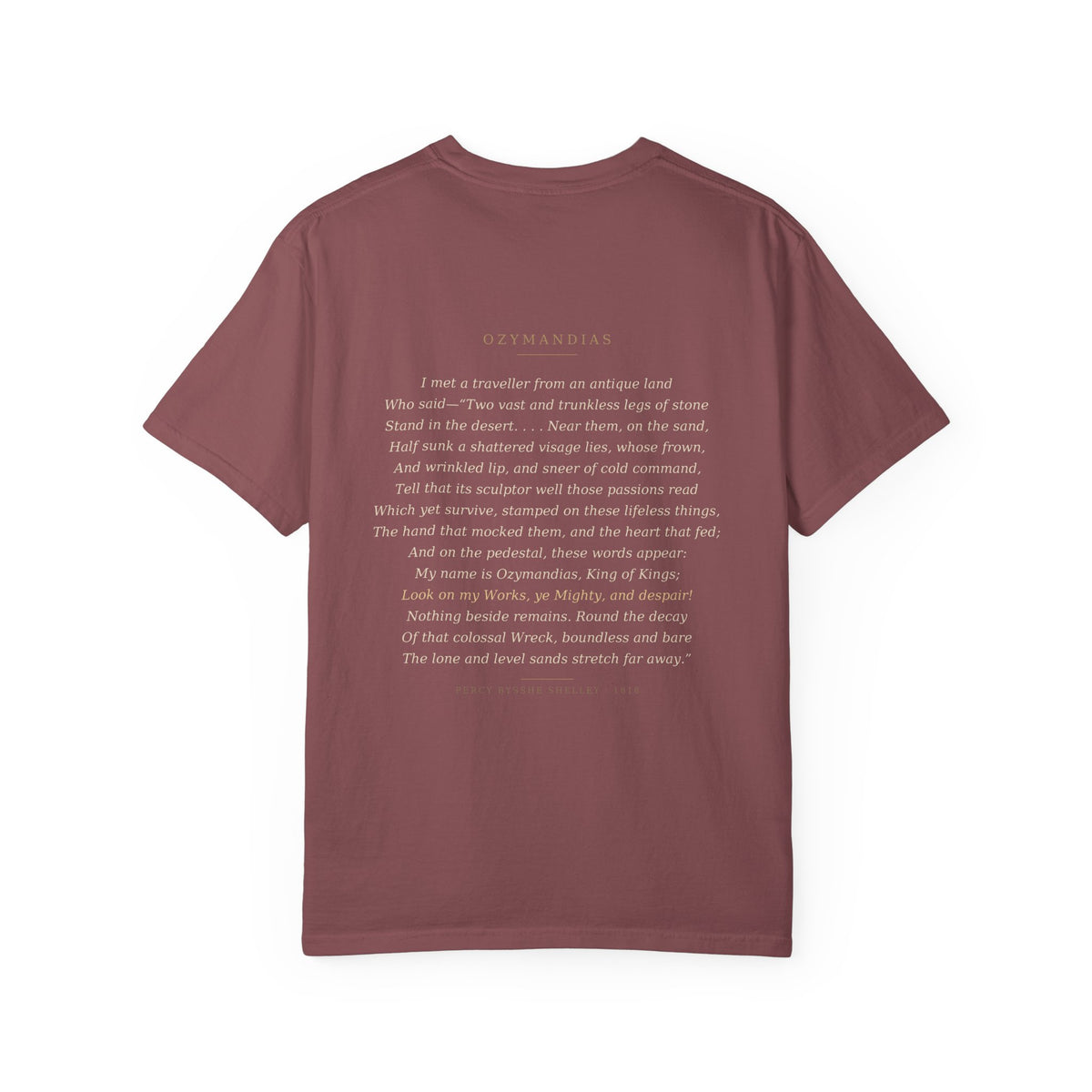Ozymandias Poetry T-Shirt — Shelley Sonnet
