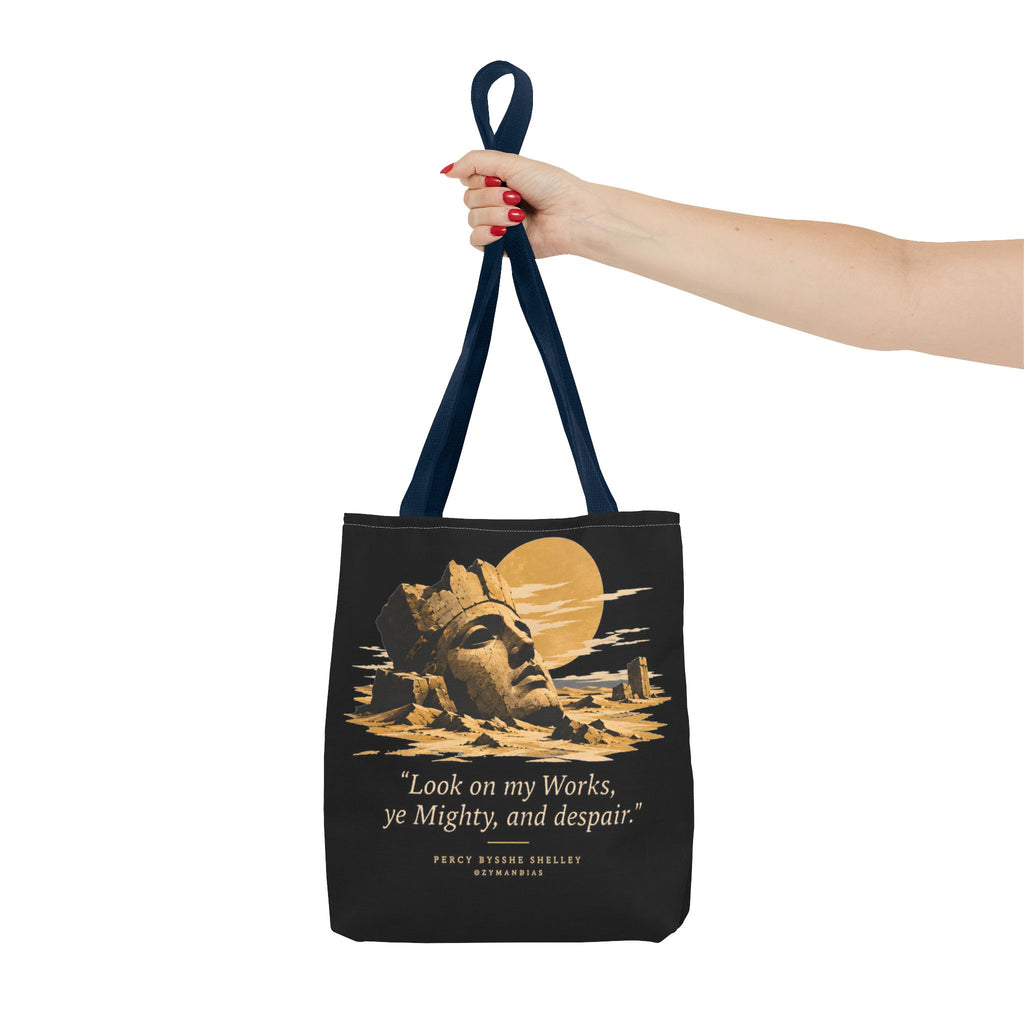 Ozymandias Tote Bag — Shelley Sonnet | Full Poem Dark Academia Literary Tote | Palimpsest