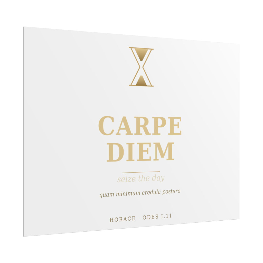 Carpe Diem Typography Rolled Poster | Gold Minimalist Wall Art
