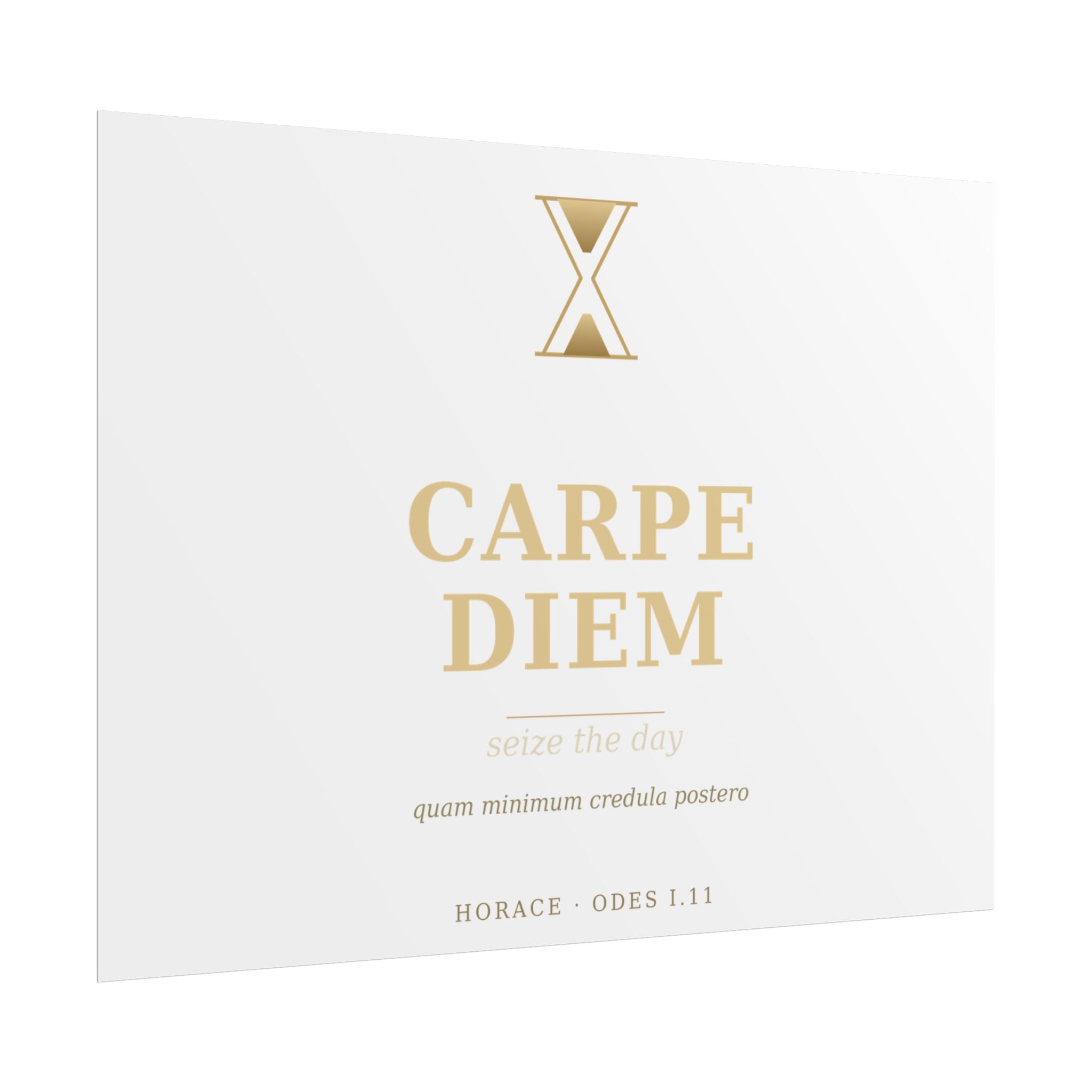 Carpe Diem Typography Rolled Poster | Gold Minimalist Wall Art