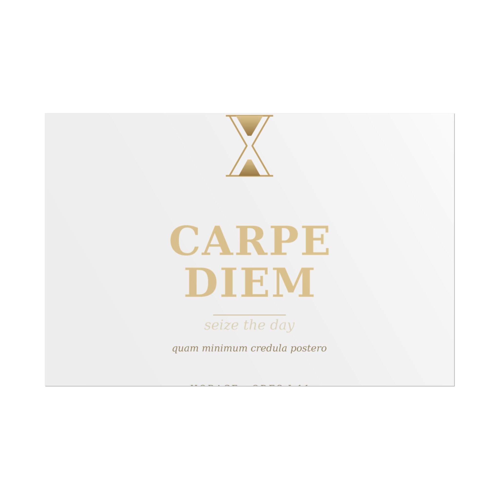 Carpe Diem Typography Rolled Poster | Gold Minimalist Wall Art
