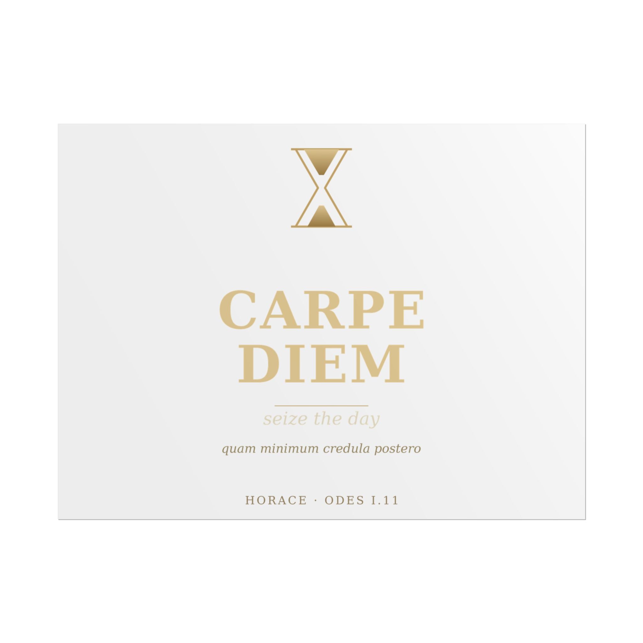 Carpe Diem Typography Rolled Poster | Gold Minimalist Wall Art