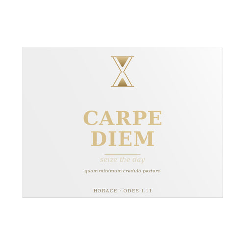 Carpe Diem Typography Rolled Poster | Gold Minimalist Wall Art