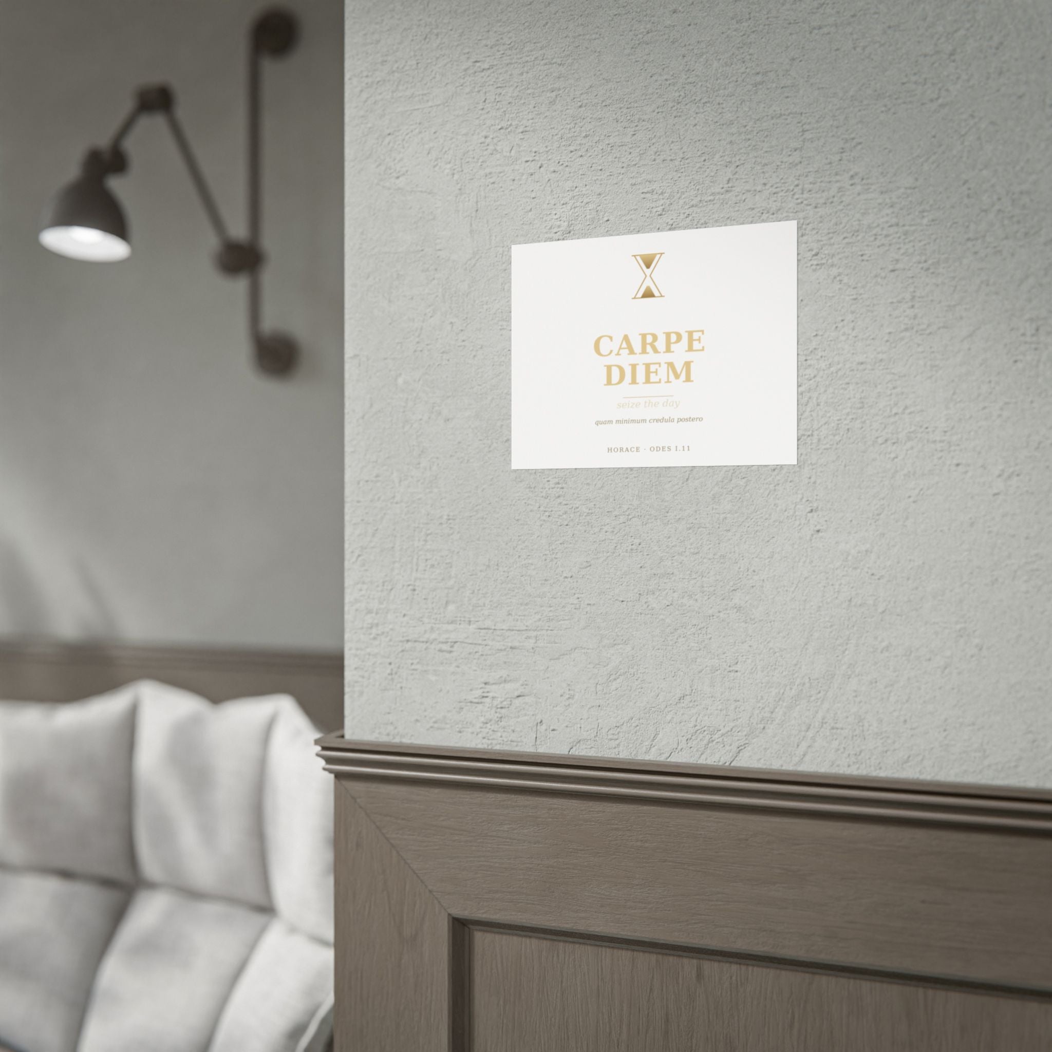 Carpe Diem Typography Rolled Poster | Gold Minimalist Wall Art