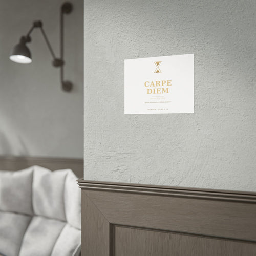 Carpe Diem Typography Rolled Poster | Gold Minimalist Wall Art