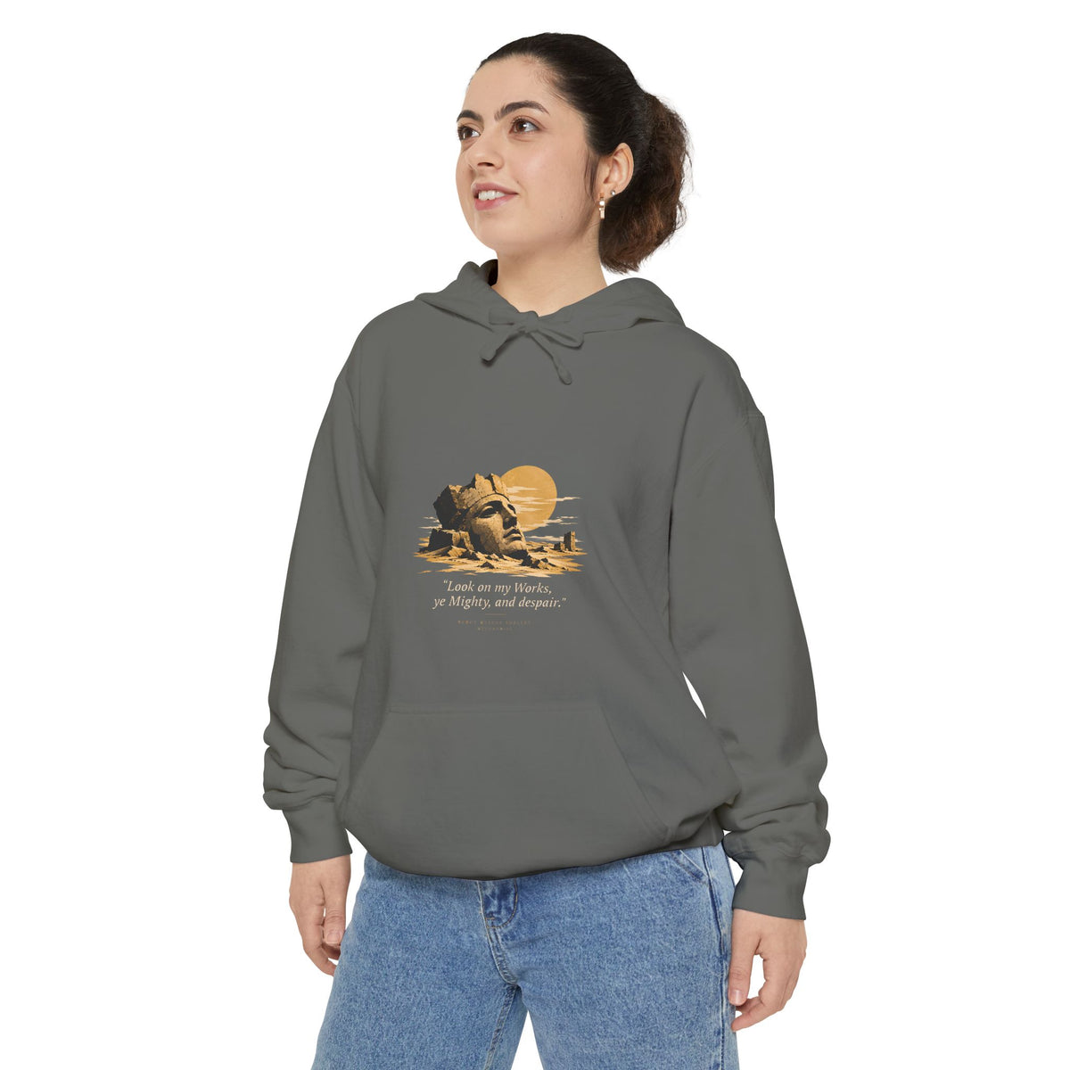 Ozymandias Hoodie - "Look on my Works, ye Mighty, and despair!" - Shelley Poem Literary Hoodie