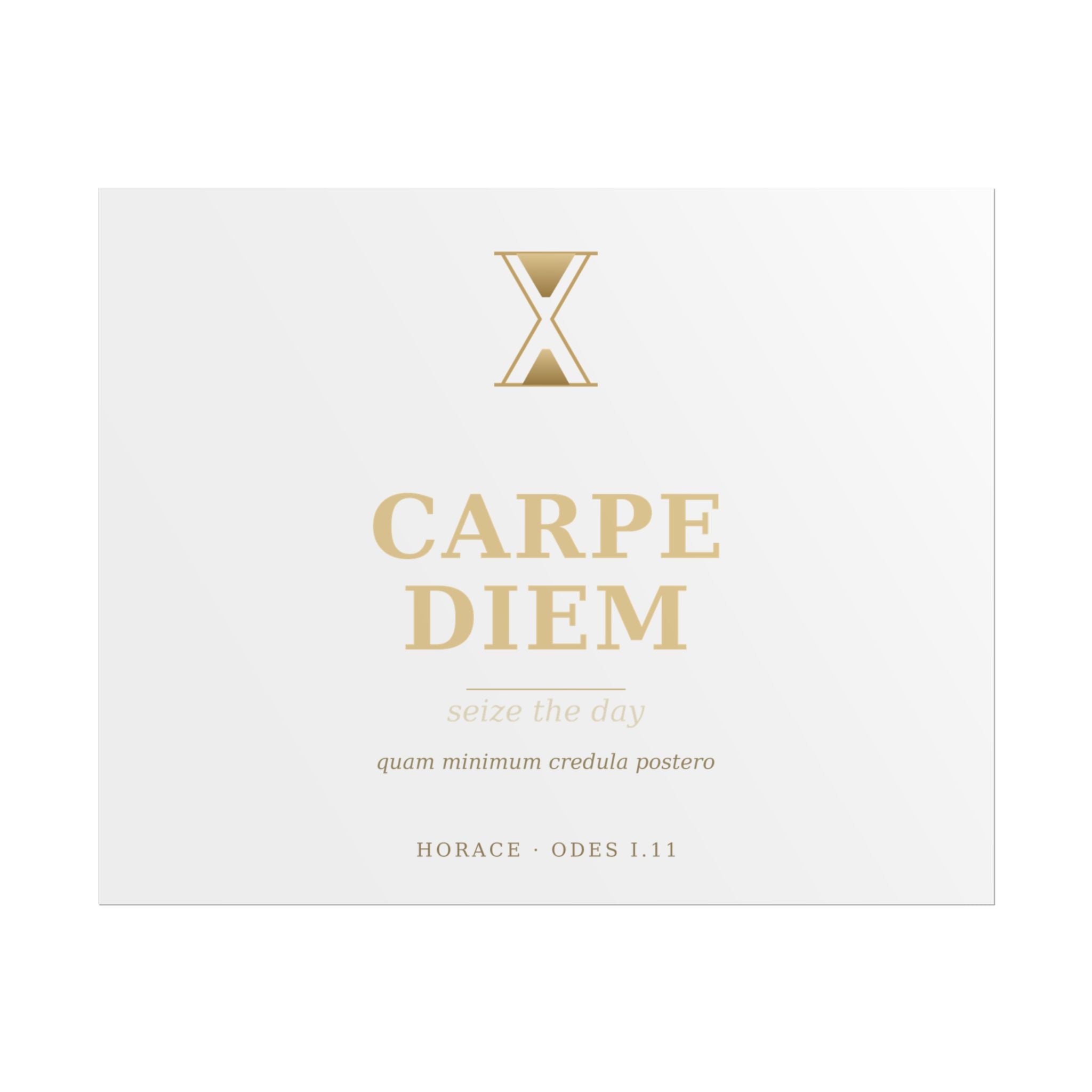Carpe Diem Typography Rolled Poster | Gold Minimalist Wall Art