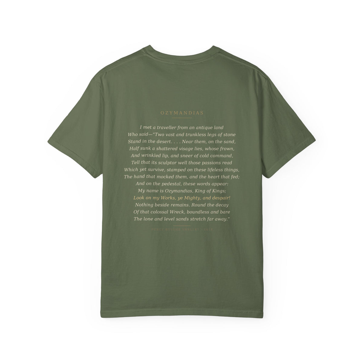 Ozymandias Poetry T-Shirt — Shelley Sonnet